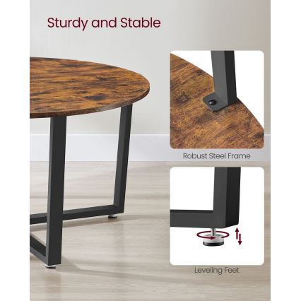 Konferenční stůl ELDUR 88 cm hnědá/černá