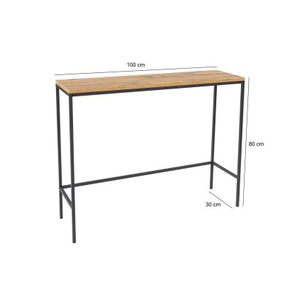 Konzolový stolek CANVAS 100x30 cm borovice atlantic/černá