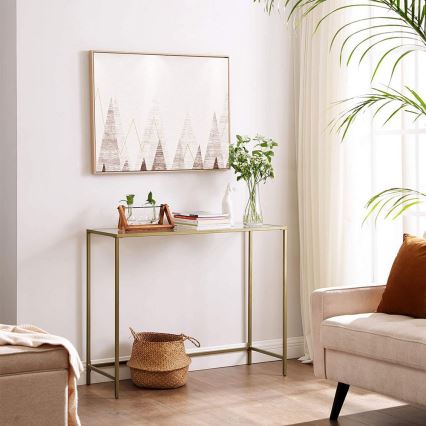 Konzolový stolek CIREL 100x35 cm zlatá