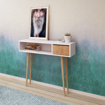 Konzolový stolek KIOGI 94x100 cm bílá/béžová