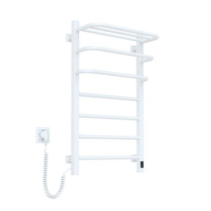 Koupelnový elektrický radiátor s termostatem FORTIS 350W/230V 80,6 cm IP44 bílá levá hranatý