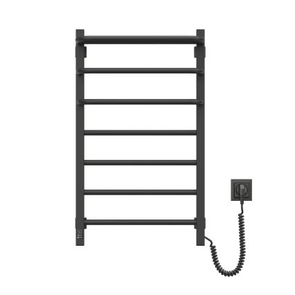 Koupelnový elektrický radiátor s termostatem FORTIS 350W/230V 80,6 cm IP44 černá pravá hranatý
