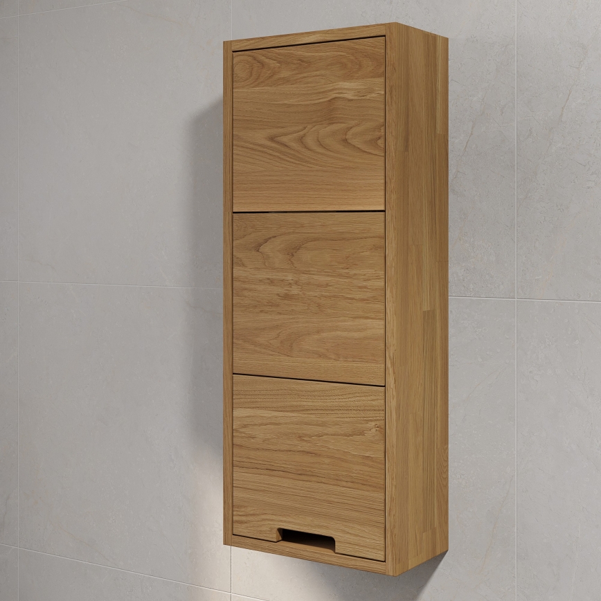 Koupelnová nástěnná skříňka GRIBSKOV 90 cm béžová/dub