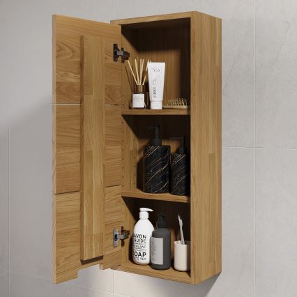 Koupelnová nástěnná skříňka GRIBSKOV 90 cm béžová/dub