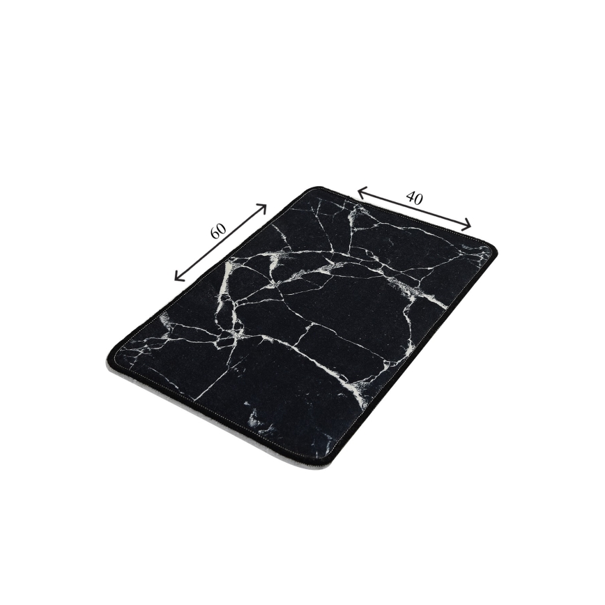 Koupelnová předložka MARBLE 40x60 cm černá