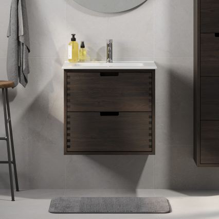 Koupelnová skříňka pod umyvadlo GRIBSKOV 60 cm hnědá/dub