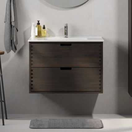 Koupelnová skříňka pod umyvadlo GRIBSKOV 80 cm hnědá/dub