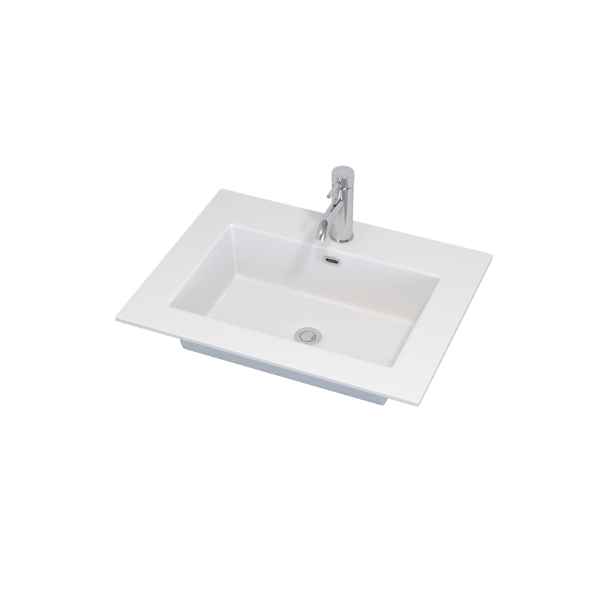 Koupelnová skříňka s umyvadlem GRIBSKOV 60 cm hnědá/dub/bílá