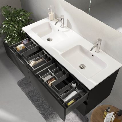 Koupelnová skříňka s umyvadlem HELSINKI 120 cm černá