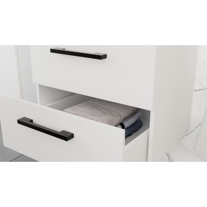 Koupelnová skříňka s umyvadlem KATE + zrcadlová skříňka + nástěnná skříňka bílá