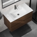 Koupelnová skříňka s umyvadlem KENWOOD 91 cm ořech/bílá