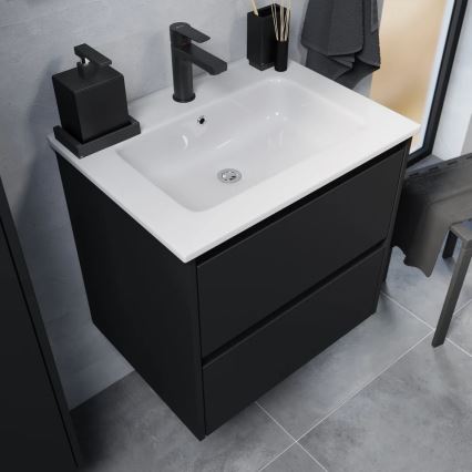 Koupelnová skříňka s umyvadlem LYKE 60 cm černá