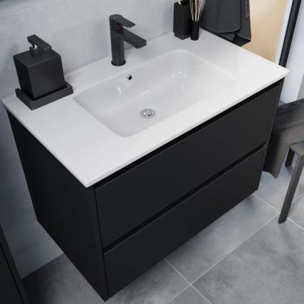 Koupelnová skříňka s umyvadlem LYKE 80 cm černá