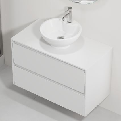 Koupelnová skříňka s umyvadlem TRONDHEIM/DRAMMEN 90x57x46 cm bílá