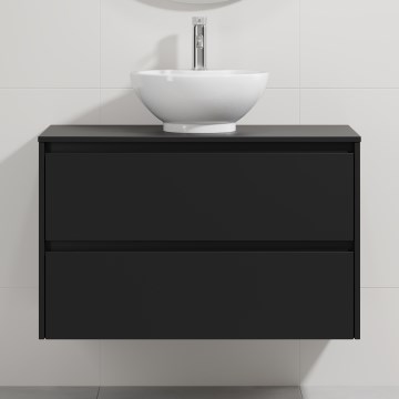 Koupelnová skříňka s umyvadlem TRONDHEIM/DRAMMEN 90x57x46 cm černá/bílá
