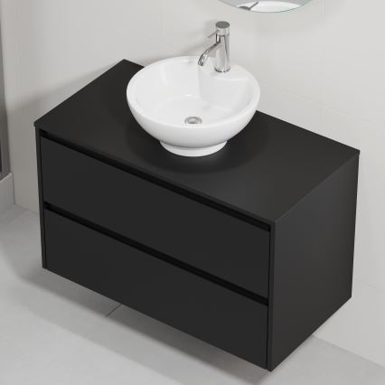 Koupelnová skříňka s umyvadlem TRONDHEIM/DRAMMEN 90x57x46 cm černá/bílá