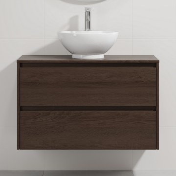 Koupelnová skříňka s umyvadlem TRONDHEIM/DRAMMEN 90x57x46 cm ořech/bílá