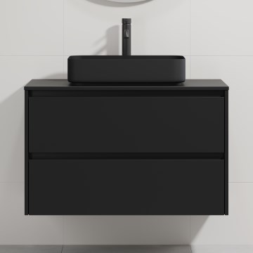 Koupelnová skříňka s umyvadlem TRONDHEIM/LJORDAL 90x57x46 cm černá
