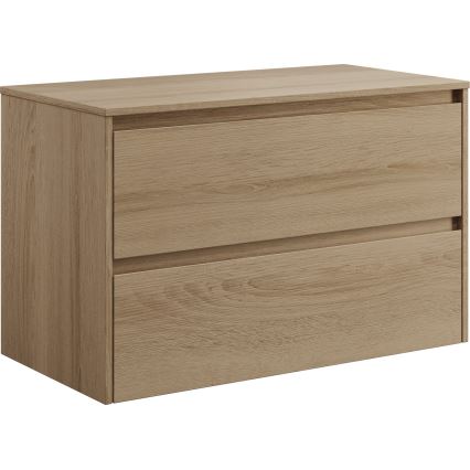 Koupelnová skříňka s umyvadlem TRONDHEIM/LJORDAL 90x57x46 cm dub/černá