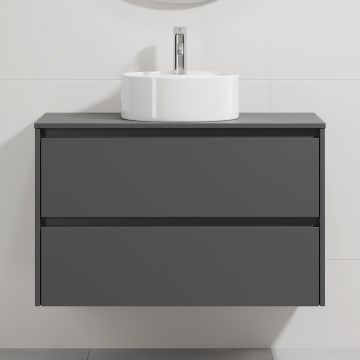Koupelnová skříňka s umyvadlem TRONDHEIM/VIKEDAL 90x57x46 cm antracit/bílá