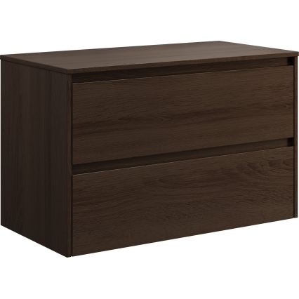 Koupelnová skříňka s umyvadlem TRONDHEIM/VIKEDAL 90x57x46 cm ořech/bílá