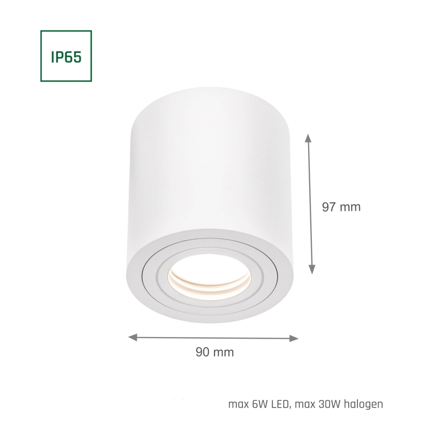 Koupelnové bodové svítidlo CHLOE 1xGU10/30W/230V IP65 kulatý bílá