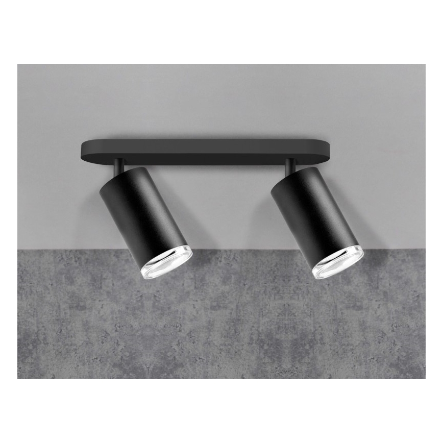 Koupelnové bodové svítidlo TURYN 2xGU10/10W/230V IP44 černá