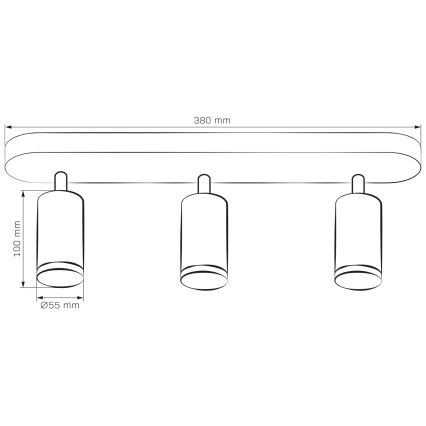 Koupelnové bodové svítidlo TURYN 3xGU10/10W/230V IP44 bílá