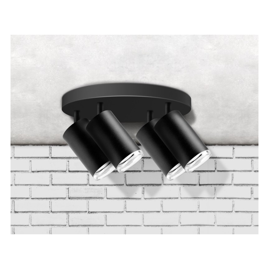 Koupelnové bodové svítidlo TURYN 4xGU10/10W/230V IP44 černá