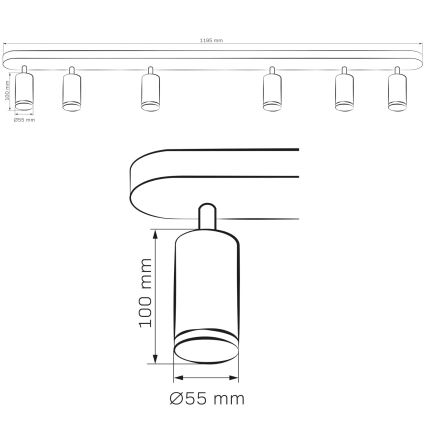 Koupelnové bodové svítidlo TURYN 6xGU10/10W/230V IP44 bílá