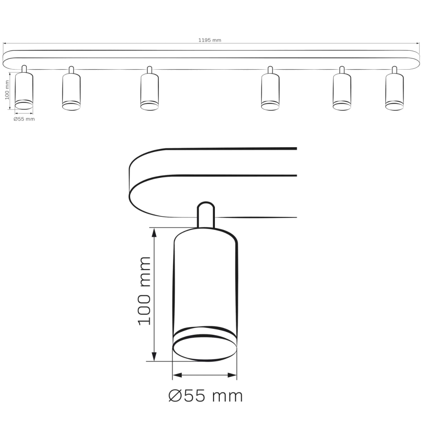 Koupelnové bodové svítidlo TURYN 6xGU10/10W/230V IP44 černá