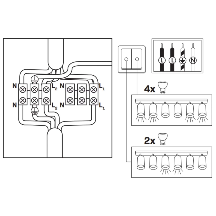 Koupelnové bodové svítidlo TURYN 6xGU10/10W/230V IP44 černá