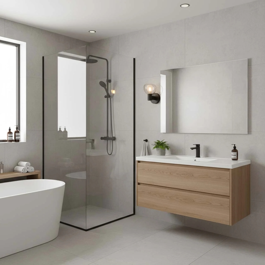 Koupelnové nástěnné svítidlo POLA 1xG9/5W/230V IP44 černá/čirá