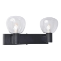 Koupelnové nástěnné svítidlo POLA 2xG9/5W/230V IP44 černá/čirá