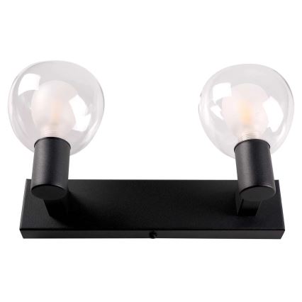 Koupelnové nástěnné svítidlo POLA 2xG9/5W/230V IP44 černá/čirá