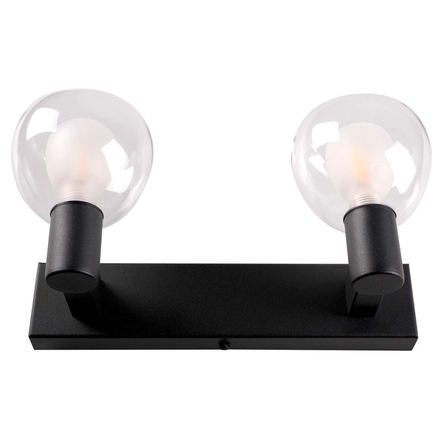 Koupelnové nástěnné svítidlo POLA 2xG9/5W/230V IP44 černá/čirá