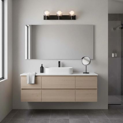 Koupelnové nástěnné svítidlo POLA 3xG9/5W/230V IP44 černá/čirá