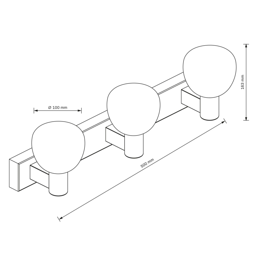 Koupelnové nástěnné svítidlo POLA 3xG9/5W/230V IP44 černá/čirá