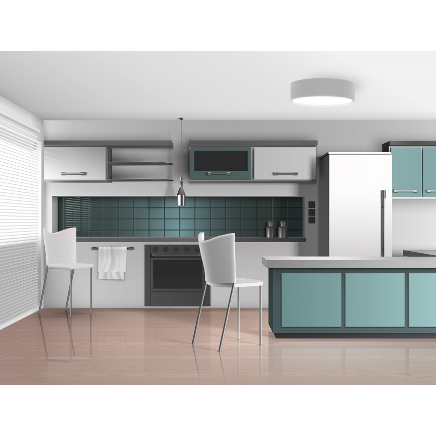 Koupelnové stropní svítidlo CLEO 3xE27/24W/230V pr. 40 cm šedá IP54