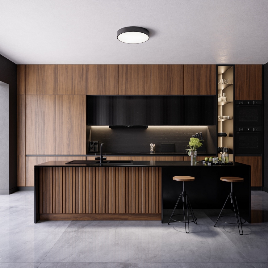 Koupelnové stropní svítidlo CLEO 4xE27/24W/230V pr. 50 cm černá IP54