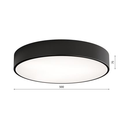 Koupelnové stropní svítidlo CLEO 4xE27/24W/230V pr. 50 cm černá IP54