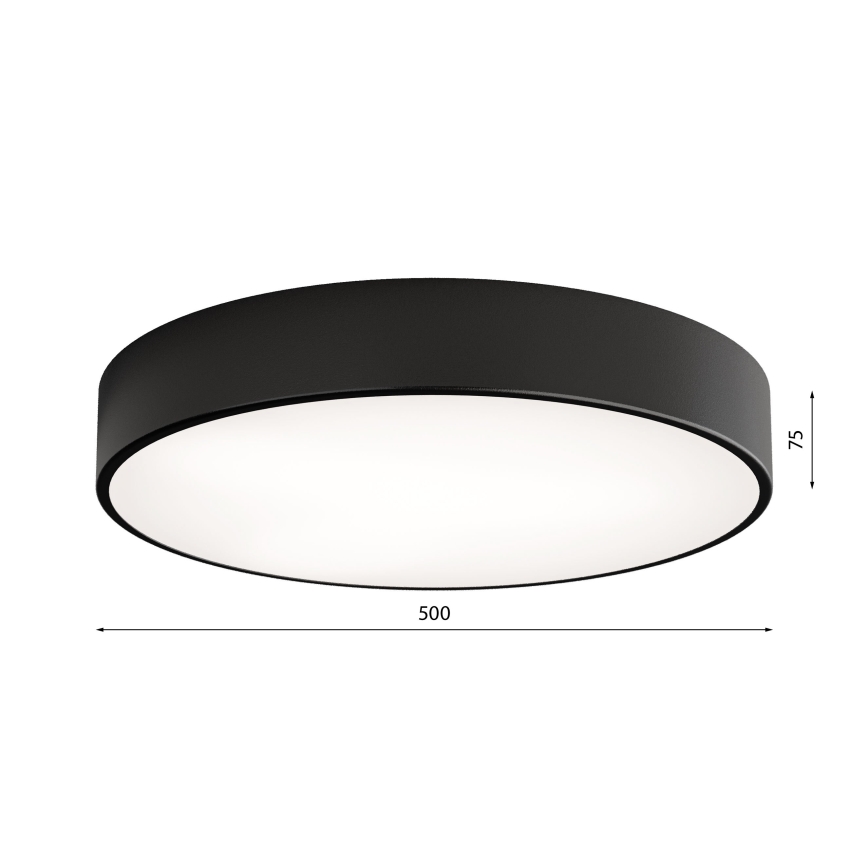 Koupelnové stropní svítidlo CLEO 4xE27/24W/230V pr. 50 cm černá IP54