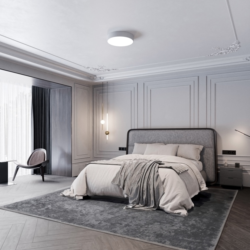 Koupelnové stropní svítidlo CLEO 4xE27/24W/230V pr. 50 cm šedá IP54