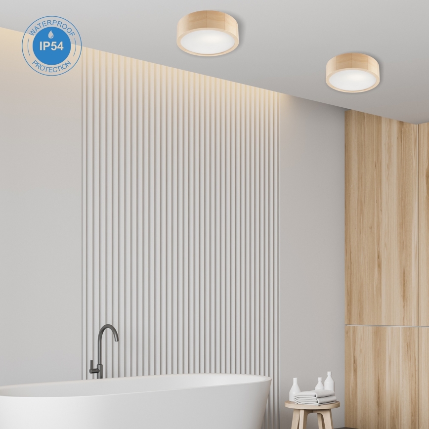 Koupelnové stropní svítidlo NATURAL 2xE27/15W/230V IP54 borovice pr. 27 cm