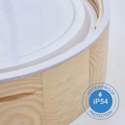 Koupelnové stropní svítidlo NATURAL 3xE27/15W/230V IP54 borovice pr. 37 cm