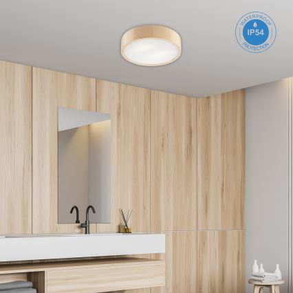 Koupelnové stropní svítidlo NATURAL 3xE27/15W/230V IP54 borovice ø 37 cm