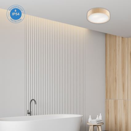 Koupelnové stropní svítidlo NATURAL 3xE27/15W/230V IP54 borovice ø 37 cm