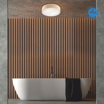 Koupelnové stropní svítidlo NATURAL 3xE27/15W/230V IP54 borovice ø 37 cm