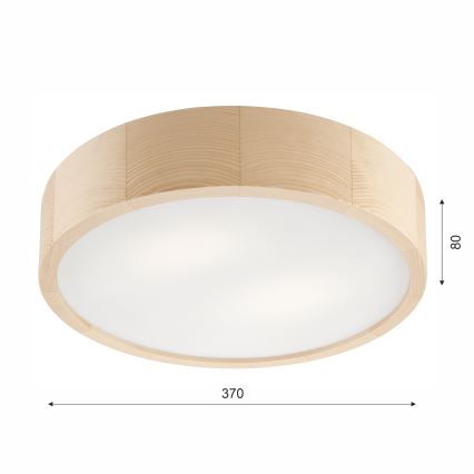 Koupelnové stropní svítidlo NATURAL 3xE27/15W/230V IP54 borovice ø 37 cm