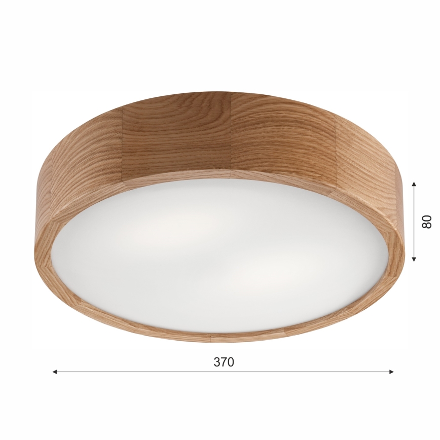 Koupelnové stropní svítidlo OAK 3xE27/15W/230V dub ø 37 cm IP54